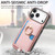 iPhone 17 Pro Max Retro Cross Leather Ring Side Insert Card Bag MagSafe Phone Case - Pink