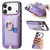 iPhone 17 Pro Max Retro Cross Leather Ring Side Insert Card Bag MagSafe Phone Case - Purple
