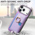 iPhone 17 Pro Max Retro Cross Leather Ring Side Insert Card Bag MagSafe Phone Case - Purple
