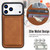 iPhone 17 Pro Max Retro Faux Leather Detachable Magnetic Wallet Bag RFID Blocking Phone Case - Brown