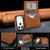 iPhone 17 Pro Max Retro Faux Leather Detachable Magnetic Wallet Bag RFID Blocking Phone Case - Brown