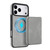 iPhone 17 Pro Max Retro Faux Leather Detachable Magnetic Wallet Bag RFID Blocking Phone Case - Gray