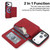 iPhone 17 Pro Max Retro Faux Leather Detachable Magnetic Wallet Bag RFID Blocking Phone Case - Red