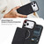 iPhone 17 Pro Max Retro Faux Leather Detachable Spring Loaded Card Bag Magnetic RFID Phone Case - Black