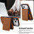 iPhone 17 Pro Max Retro Faux Leather Detachable Spring Loaded Card Bag Magnetic RFID Phone Case - Brown