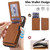 iPhone 17 Pro Max Retro Faux Leather Detachable Spring Loaded Card Bag Magnetic RFID Phone Case - Brown