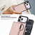iPhone 17 Pro Max Retro Faux Leather Detachable Spring Loaded Card Bag Magnetic RFID Phone Case - Rose Gold