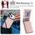 iPhone 17 Pro Max Retro Faux Leather Detachable Spring Loaded Card Bag Magnetic RFID Phone Case - Rose Gold