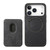 iPhone 17 Pro Max Retro Leather Card Bag Magnetic Phone Case - Black