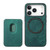 iPhone 17 Pro Max Retro Leather Card Bag Magnetic Phone Case - Green
