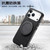 iPhone 17 Pro Max Retro Leather Rotation Round Holder Phone Case - Black