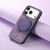iPhone 17 Pro Max Retro Leather Rotation Round Holder Phone Case - Purple