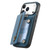 iPhone 17 Pro Max Retro Leather Zipper Wallet Back Phone Case - Blue