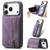 iPhone 17 Pro Max Retro Leather Zipper Wallet Back Phone Case - Purple
