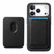 iPhone 17 Pro Max Retro Magsafe Card Bag PU Back Cover Phone Case - Black