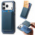 iPhone 17 Pro Max Retro Magsafe Card Bag PU Back Cover Phone Case - Blue