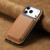 iPhone 17 Pro Max Retro Magsafe Card Bag PU Back Cover Phone Case - Brown