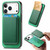 iPhone 17 Pro Max Retro Magsafe Card Bag PU Back Cover Phone Case - Green