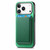 iPhone 17 Pro Max Retro Magsafe Card Bag PU Back Cover Phone Case - Green