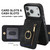 iPhone 17 Pro Max Retro Ring and Zipper RFID Card Slot Phone Case - Black