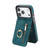iPhone 17 Pro Max Retro Ring and Zipper RFID Card Slot Phone Case - Blue