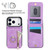 iPhone 17 Pro Max Retro Ring and Zipper RFID Card Slot Phone Case - Purple