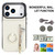 iPhone 17 Pro Max Retro Ring and Zipper RFID Card Slot Phone Case - White