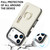 iPhone 17 Pro Max Retro Ring and Zipper RFID Card Slot Phone Case - White