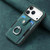 iPhone 17 Pro Max Retro Skin-feel Ring Card Wallet Phone Case - Green