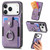 iPhone 17 Pro Max Retro Skin-feel Ring Card Wallet Phone Case - Purple