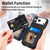 iPhone 17 Pro Max Retro Skin-feel Ring Multi-card Wallet Phone Case - Black