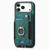 iPhone 17 Pro Max Retro Skin-feel Ring Multi-card Wallet Phone Case - Green