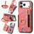 iPhone 17 Pro Max Retro Skin-feel Ring Multi-card Wallet Phone Case - Pink