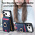 iPhone 17 Pro Max Retro Splitable Magnetic Stand Card Bag Leather Phone Case - Blue