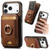 iPhone 17 Pro Max Retro Splitable Magnetic Stand Card Bag Leather Phone Case - Brown