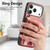 iPhone 17 Pro Max Retro Splitable Magnetic Stand Card Bag Leather Phone Case - Pink