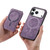 iPhone 17 Pro Max Retro Splitable Magnetic Stand Card Bag Leather Phone Case - Purple