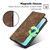 iPhone 17 Pro Max RFID Anti-theft Brush Magnetic Leather Phone Case - Brown