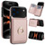 iPhone 17 Pro Max RFID Anti-theft Card Ring Holder Phone Case - Rose Gold