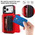 iPhone 17 Pro Max RFID Card Slot Phone Case with Long Lanyard - Red