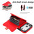 iPhone 17 Pro Max RFID Card Slot Phone Case with Long Lanyard - Red