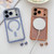 iPhone 17 Pro Max Rhinestone Clear Acrylic Electroplated Magnetic Phone Case - Blue