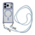 iPhone 17 Pro Max Rhinestone Clear Acrylic Electroplated Magnetic Phone Case with Neck Lanyard - Blue