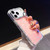 iPhone 17 Pro Max Rhinestone Glitter Wristband Holder Phone Case - Love Transparent