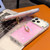iPhone 17 Pro Max Rhinestone Ring Holder Dual-side IMD PC Hybrid TPU Phone Case - Heart Transparent