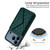 iPhone 17 Pro Max Rhombic Texture Card Bag RFID Phone Case with Long Lanyard - Green