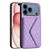 iPhone 17 Pro Max Rhombic Texture Card Bag RFID Phone Case with Long Lanyard - Light Purple