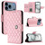 iPhone 17 Pro Max Rhombic Texture Flip Leather Phone Case with Lanyard - Pink