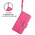 iPhone 17 Pro Max Rhombic Texture Flip Leather Phone Case with Lanyard - Rose Red