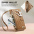 iPhone 17 Pro Max Rhombic Texture Zipper Wallet Metal Bow-knot Vegan Leather Phone Case with Strap - Brown